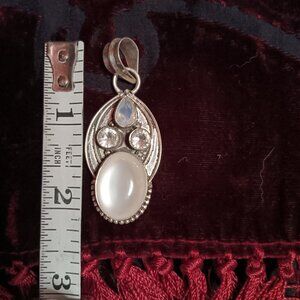 Milky Opal and White Quartz Pendant